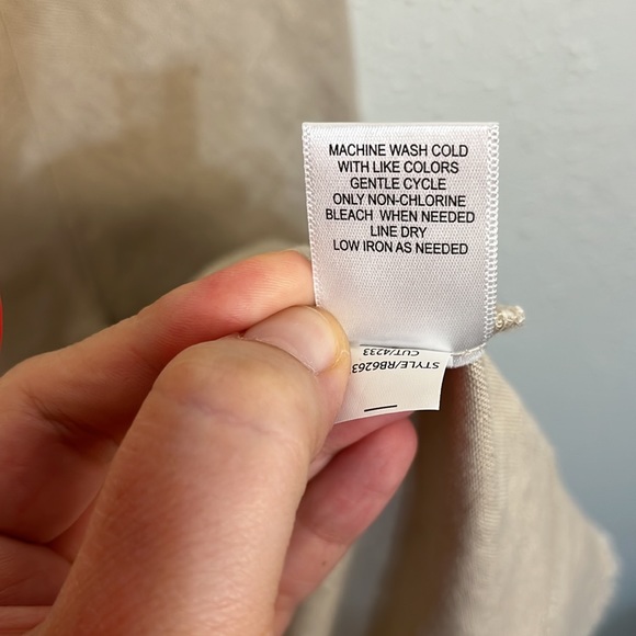 Signature by Robbie Bee size 8 petite linen blend dress cheetah trim - Picture 8 of 8